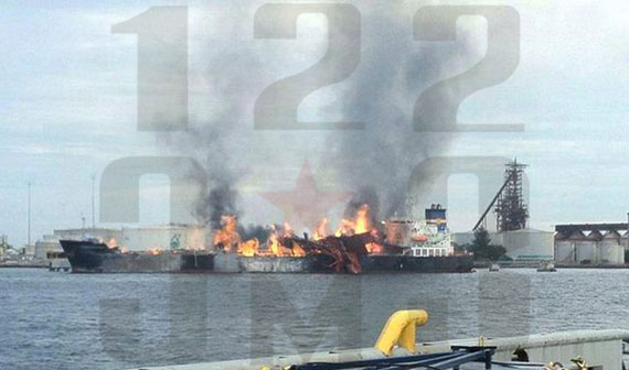 Взрыв нефтяного танкера в Бирме